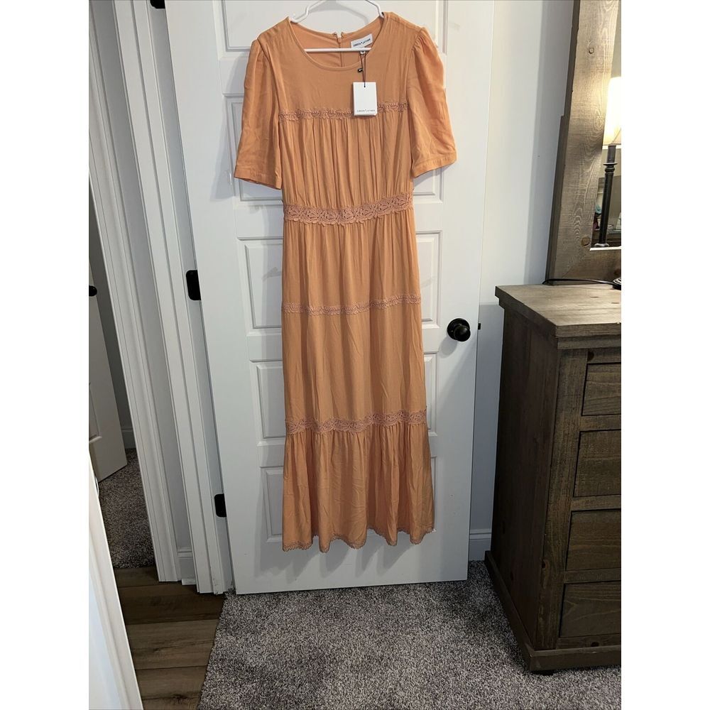 Gibson Latimer Light Orange dress Lined Size S Long‎ New